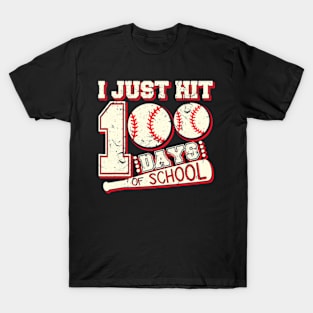 I Just hit 100 Days of School Happy Baseball Lover T-Shirt